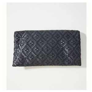 Anthropologie Cara Woven Fold Over Clutch